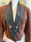 Vintage Leather Western Vintage Military Jacket Large Womens