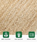 Rug Jute Natural Fibre Handmade Boho Beige Living Room - Fair - 14 Sizes