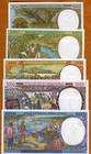 Set Central African  Equatorial Guinea 500-1000-2000-5000-10000  Francs 2000 Unc