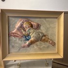 Vtg Pair Maud Tousey Fangel 3d Puffed Baby Prints Framed W  Boxes Atlas Art