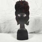 Vtg African Bust Sculpture Carved Wood Woman Tribal Art Hand Carved Guc