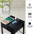 Set Of 2 Nightstand W charging Station Bed Side End Table Storage Drawer Shelf