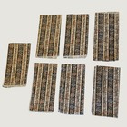 Vintage Chinoiserie Stripe Cloth Napkins Set Of 7 Navy Cream Floral Birds 16x16