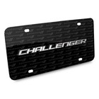 Dodge Challenger 3d Logo On Logo Pattern Black Aluminum License Plate