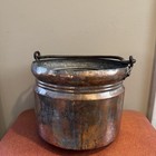 Antique Primitive Hand Hammered Copper Brass Pot Cauldron 9   