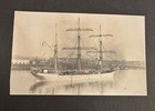 5 Large Antique 19th Century Sailing Clipper Barque Ships In Port Cabinet Photos