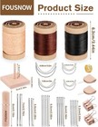 Leather Sewing Kit - Heavy Duty Stitching Set With Waxed Thread   Needles 