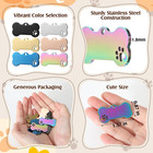 30 Pcs Stainless Steel Blank Pet Id Tags Personalized Dog Name Tag Hollow Design
