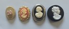 Lot Of 4 Vintage Cameo And Rose Oval Magnets