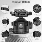 Tripod Ball Head Lever 55mm Low Profile Conversion Kit Matte Black Metal