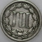 1865-p Three Cent Piece  Copper nickel  Nice Coin Over 100 Years Old  sn02 