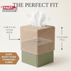 Stylish Tissue Box Cover - Burlap Holder For Square Tissue Boxes
