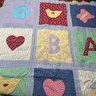Vintage Handmade Abc Baby Quilt Crib Throw Applique Cottagecore Nursery
