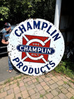 Vintage Large Porcelain Champlin  Oil Gas Gasoline Sign 72 By 72 Inch 2 Sided