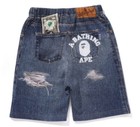 A Bathing Ape Bape Kids Bape Denim Print Sweat Shorts 1l30353013