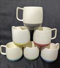 Vtg Set 6 Bopp Decker Vacron Plastic Insulated Coffee Cups 6 Colors  Mcm