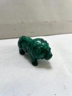 Vintage Hand Carved Malachite Lion Figurine 3 5  Polished Stone Statue Animal