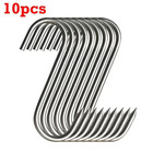 10pcs S-shape Stainless Steel Meat Hooks Sharp Tip Hanging Hangers