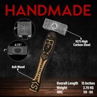 Handmade Viking Thor Hammer     Norse Mjolnir Hammer With Engraved Ash Wood Handle