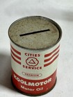 Vtg Cities Service Premium Koolmotor Oil Can Coin Bank Advertising Metal Red