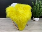 Yellow Icelandic Sheepskin Rug Real Genuine Pelt Home Decor Gift Throw Long Wool