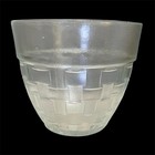 Vintage 1950s Anchor Hocking Clear Glass Basket Weave Large Bowl Ice Bucket