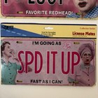 Vintage I Love Lucy Booster Front License Plates Lot Spd It Up Collector Decor