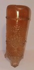 Antique Carnival Glass Hatpin Holder Marigold Orange Tree Peacock Footed