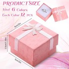 72 Pcs Bulk Ring Gift Boxes 2  X 2  Cardboard Jewelry Boxes With Ribbon Bow For