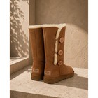 Ugg Bailey Button Triplet Tall Boots Chestnut Suede Women 9