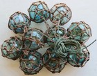 Japanese Blown Glass Fishing Floats 3-3 5  Lot-10 Beige  Nets Long String Usa Bz