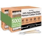 Eco-friendly Bamboo Cotton Swabs  5000 Pack  Double-tipped Ear Cleaners