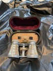 1912 Lemaire Fabt Paris Antique Mother Of Pearl Opera Binoculars W  Leather Case