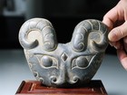 China Dynasty Folk Old Bronze Copper Animal Beast God Head Face Mask Statue 16cm