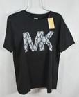 Michael Kors Women s Blouse L Black Snake Print Mk Logo Top Shirt T-shirt Nwt