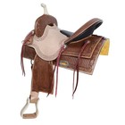 Amber Gold Barrel Style Saddle Bamboo Tooling Saddle Strings Full Qh Bar 15  New