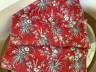 Antique French Floral Fabric Cotton  Bouquets Red Ground 19th C 
