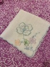 Vtg Madeira  3d Organdy Applique Handkerchief Hand Embroidered Linen 11x11 Euc