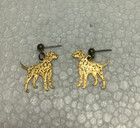 Dalmatian Dog Gold Tone Earrings Pierced Ear 1   