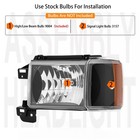 87-91 For Ford Bronco F150-f450 Halogen Headlights Pair Black Housing Amber