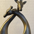 Giraffes Intertwined Figurine Silver Bronze Color 7 Inches Animal Decor