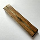 Vintage No  65 1 2 Four Fold Square Joint 12    Ruler - Brass Bound Boxwood