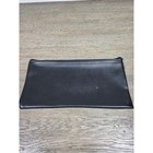 Vintage Wells Fargo Bank Bag Zipper Deposit Pouch Faux Leather Black