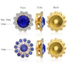 8mm-12mm Flower Claw Sew On Rhinestones Button Gold Base Glitter Crystals Beads
