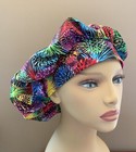 Fireworks Bouffant Surgical Scrub Cap Hat Women Made With Fireworks Fabric