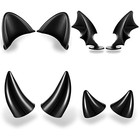 4 Pairs Helmet Devil Horns Motorcycle Helmet Accessories Cat Ears Devil Wings