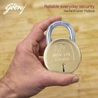 Godrej Navtal 85mm Padlock   8 Lever   2 Keys   Brass Finish Corrosion Resistant