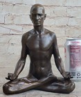 Bronze Sculpture Male Meditation Statue Yoga Figurine Collectible Hand Made Gift