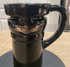 Harley-davidson Travel Coffee Mug W Lid Heavy Sturdy Handle Biker Silver black