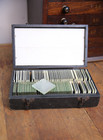 Vintage 1950s 35mm Photo Slide Lot For Kodak Etc Antique Wood Case Box Blank